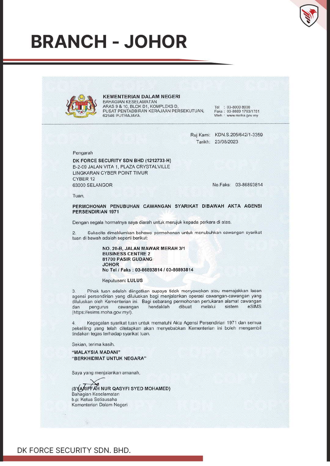 Johor Branch